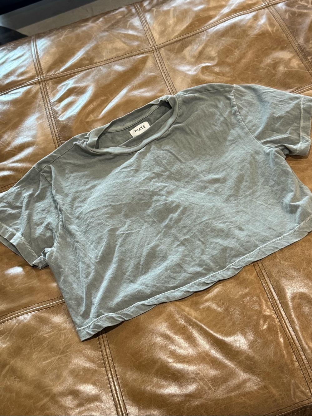 MATE the Label Organic Cotton Relaxed Crop Tee Forest Medium - Picture 3 of 7